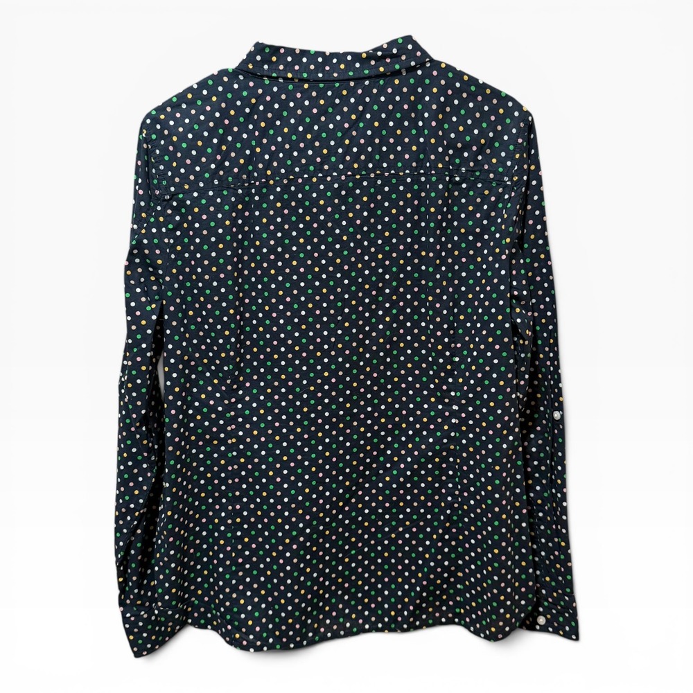 Tommy Hilfiger Button Down Womens XL Navy Multi Polka Dot Excellent Long Sleeve - Picture 4 of 5
